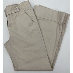 Nautica Womens wide leg pants size‎ 10 beige pockets Mid rise casual Office